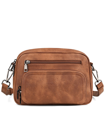 Multi-pocket Leather Crossbody Bag