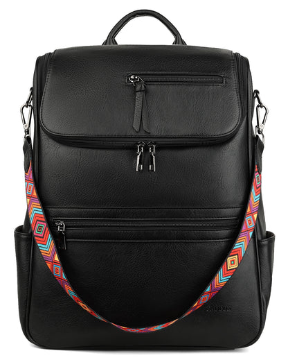 Multi-zipper Compartment Laptop Backpack