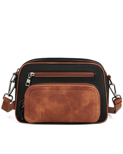 Multi-pocket Leather Crossbody Bag