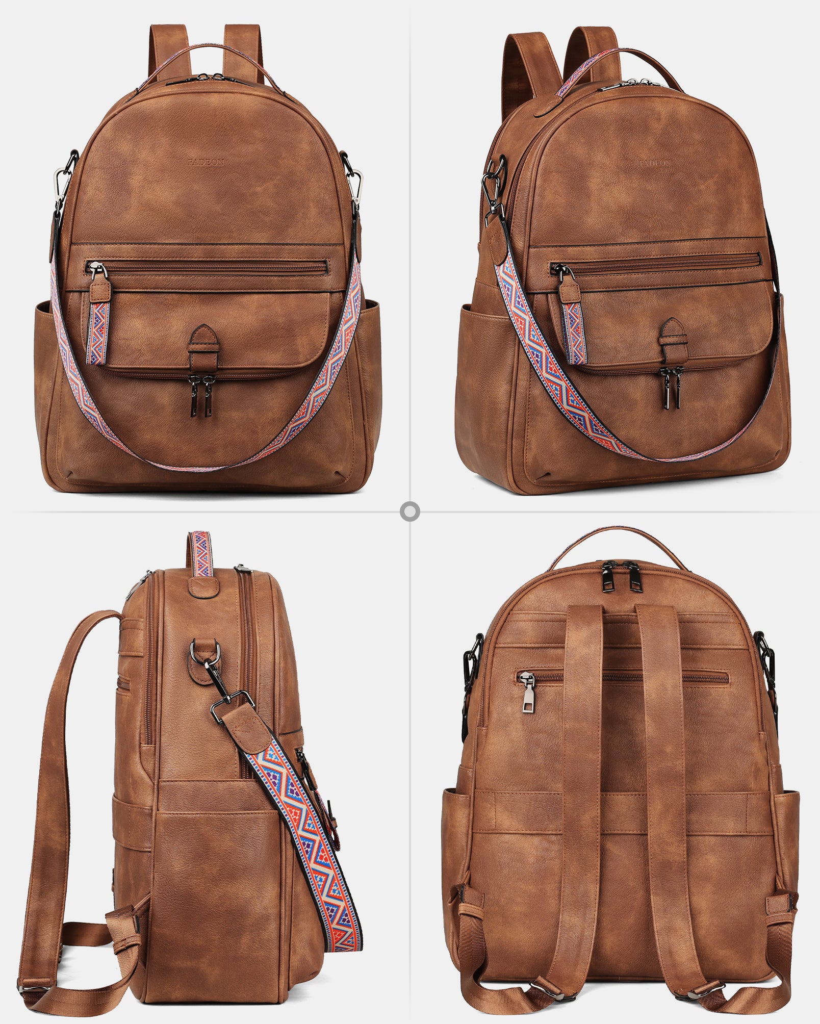 brown leather laptop backpack women's Laptop Backpack for Women – FADEON