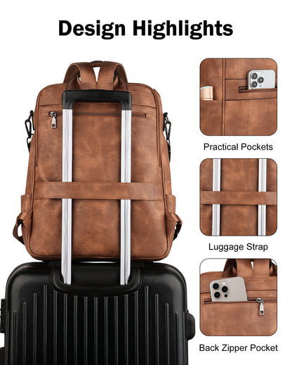 Multi-zipper Compartment Laptop Backpack