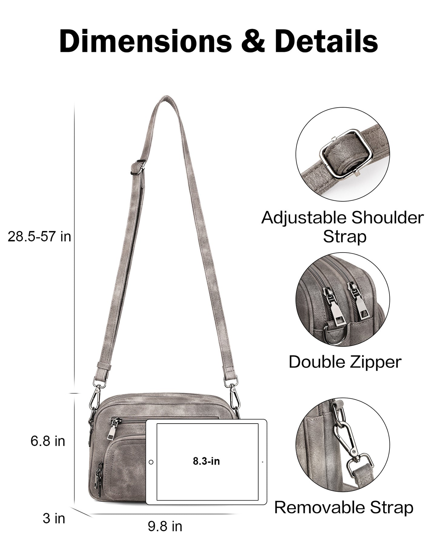 Multi-pocket Leather Crossbody Bag