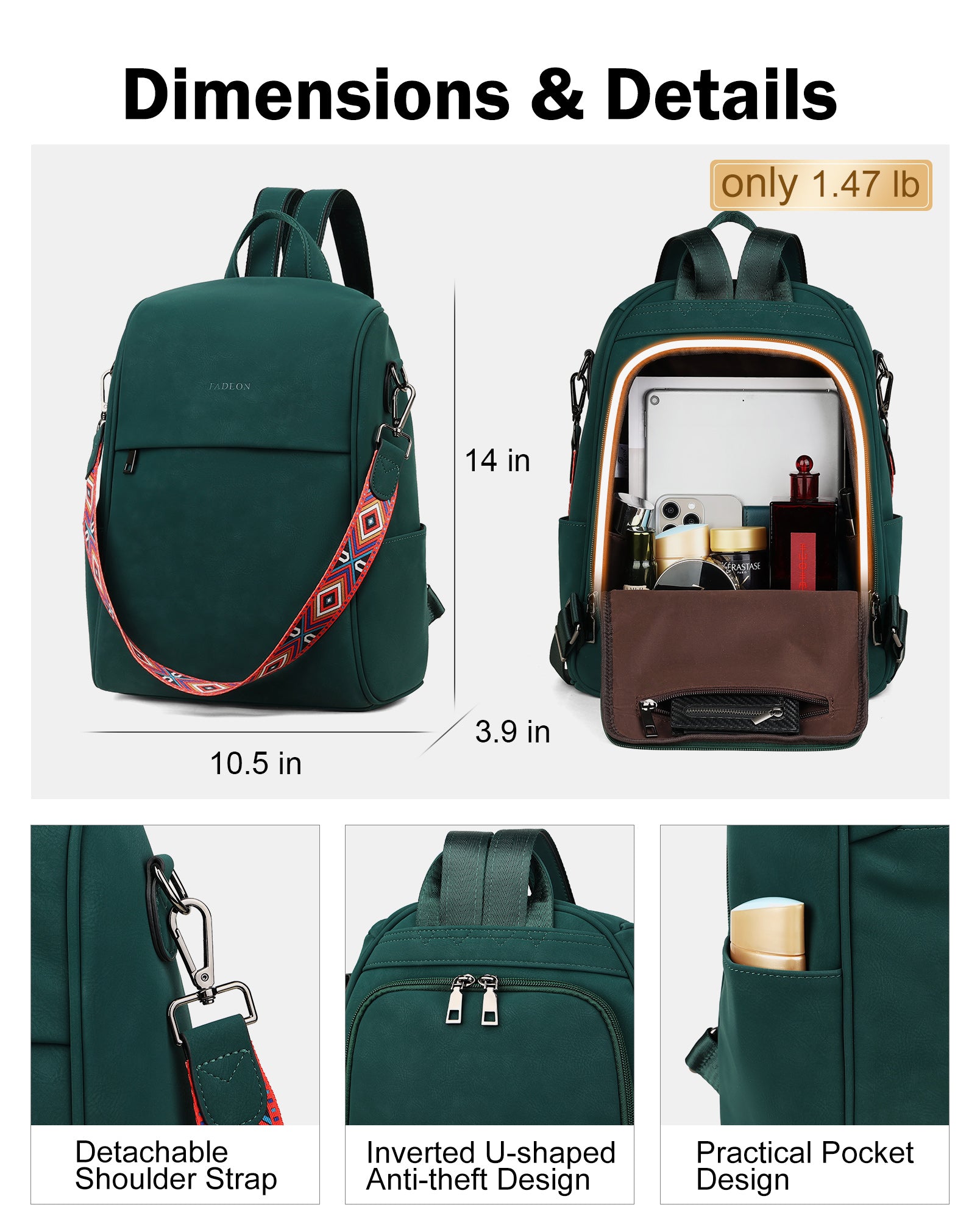 01 omoton anti-theft laptop backpack Monopolist Business metal hardware FUTURE AESTHEICS Business Laptop Backpack