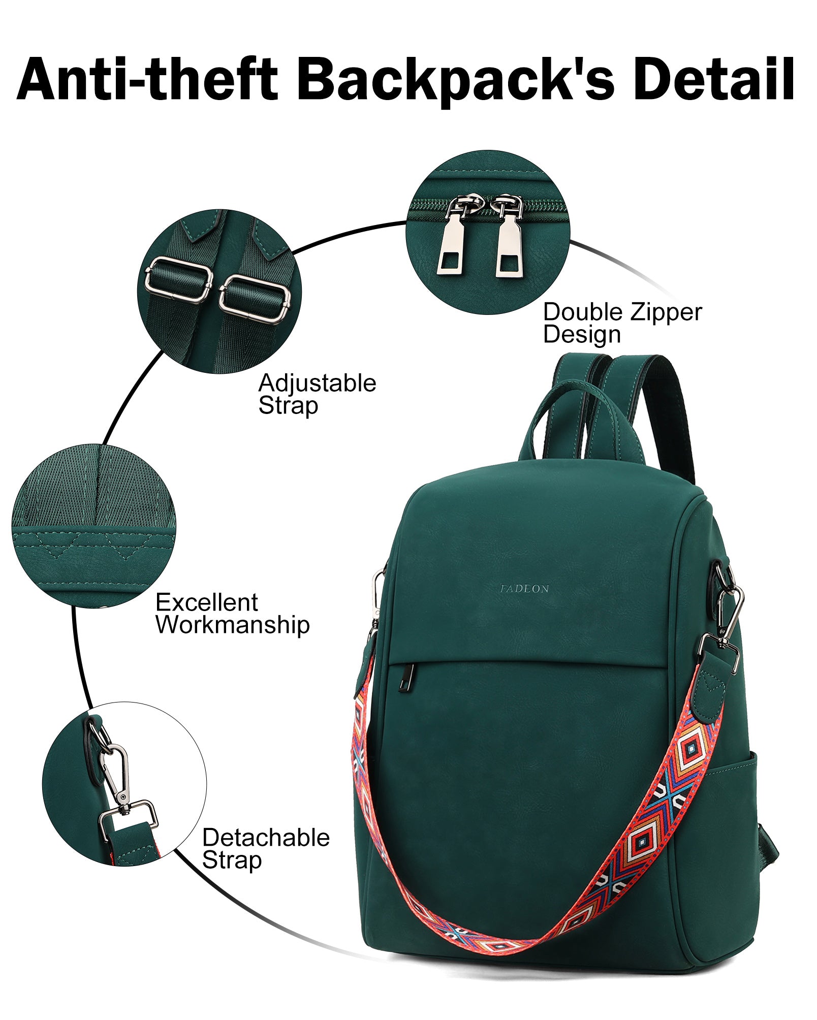 designer genuine leather anti theft backpack Anti-theft Travel Backpack – FADEON