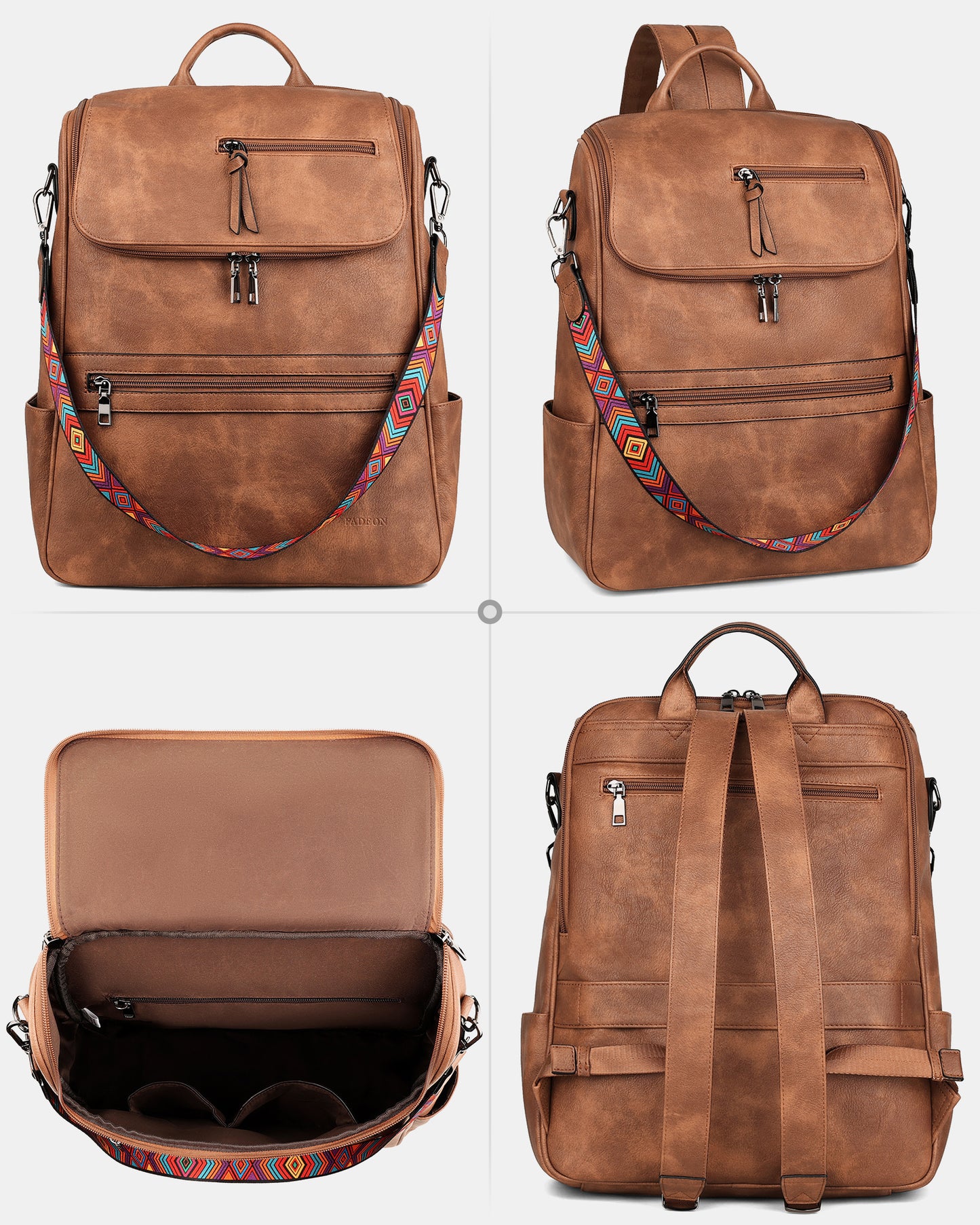 Multi-zipper Compartment Laptop Backpack